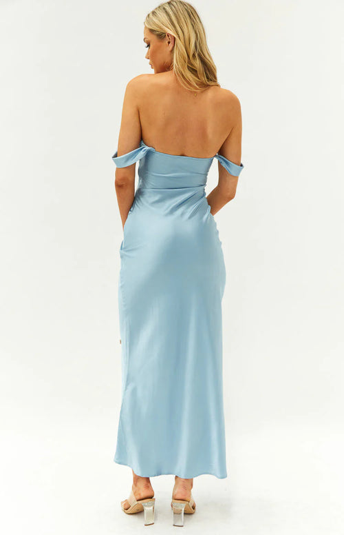 Beginning Boutique - Blue "Ella" Silk Maxi Dress NEW WITH TAGS! FINAL SALE FINAL SALE