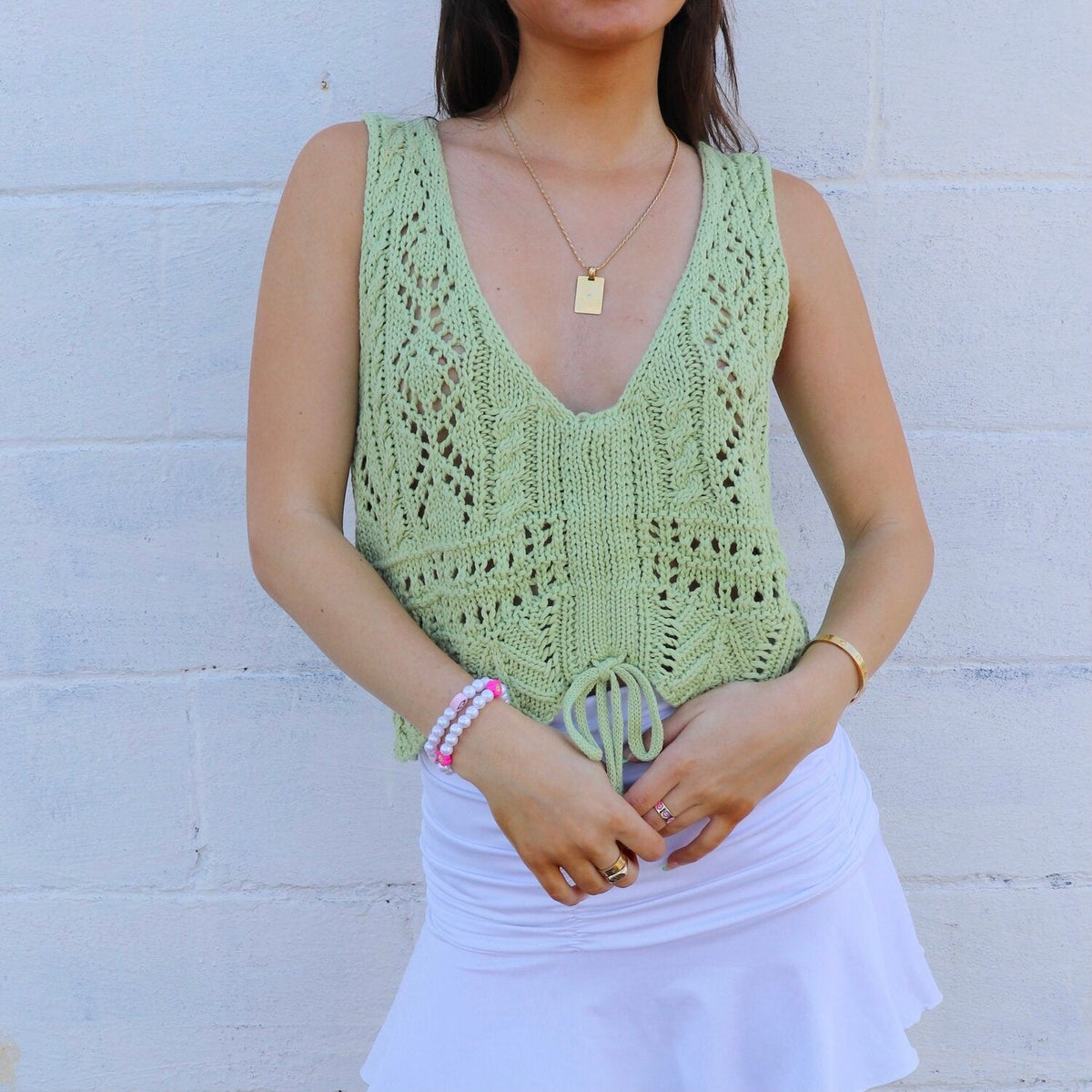 On My Mind Green Crochet Top - FINAL SALE