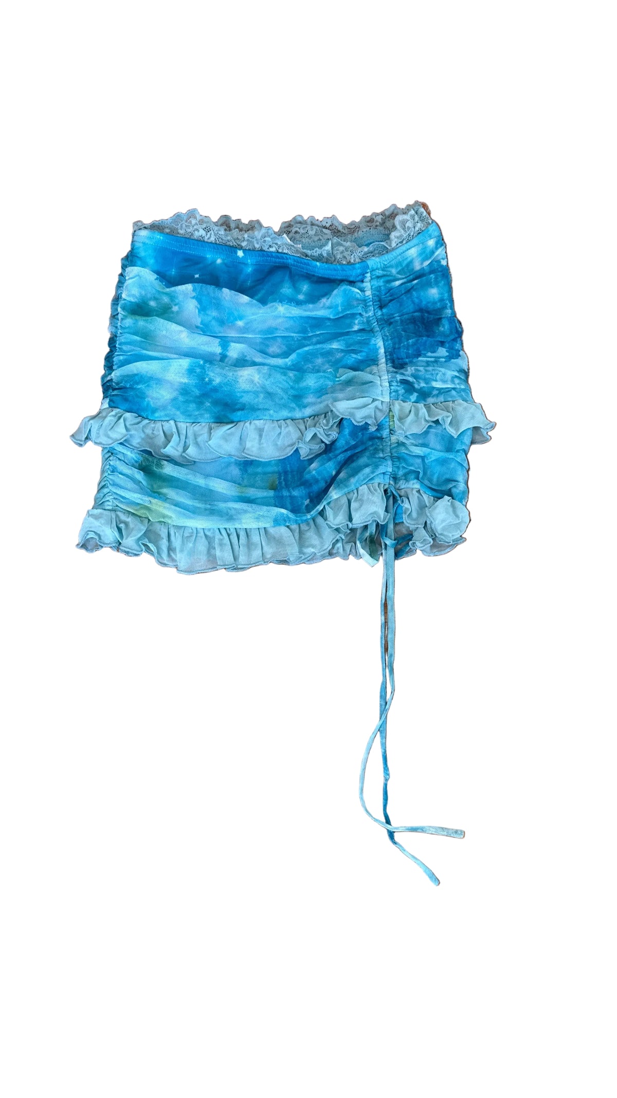 Fashion Nova - Blue Ruffle Mini Skirt - S (Like New)