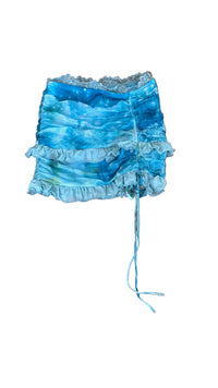 Fashion Nova - Blue Ruffle Mini Skirt - S (Like New)