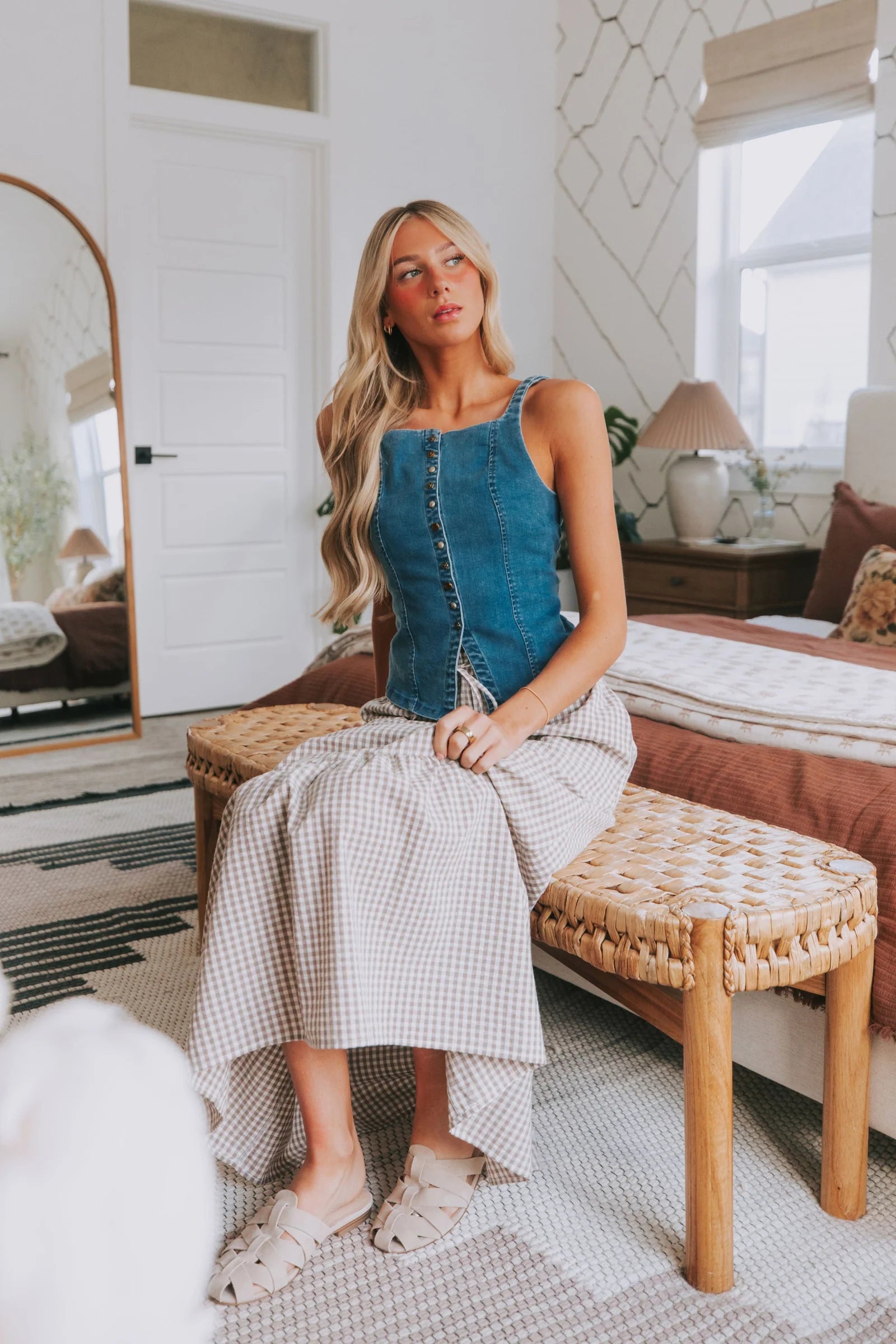 Free People - A Moment In Time - Denim Vest - Size S (Like New)