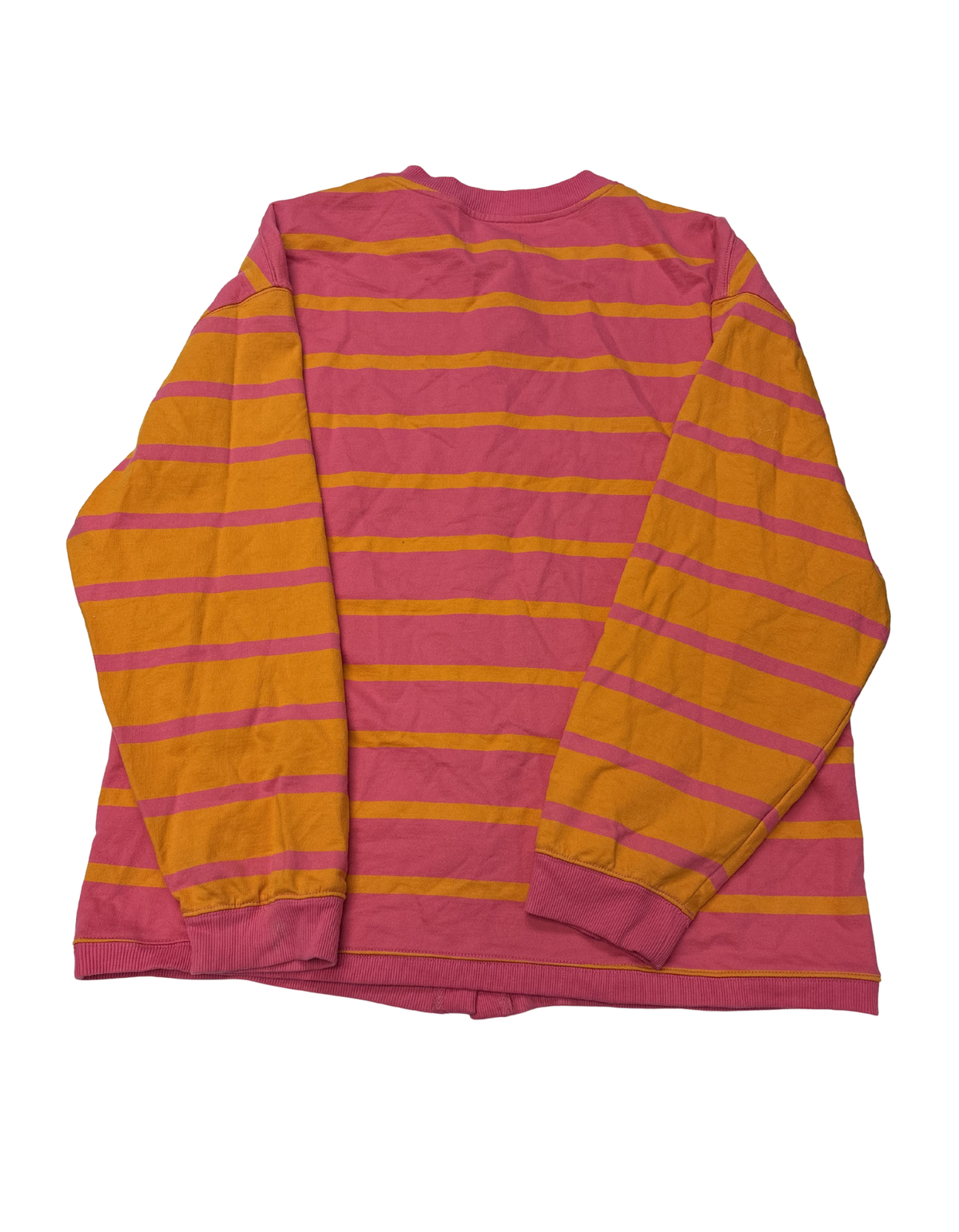 Free People - Oversized Pink and Orange Striped Cardigan - XL (Like-New)
