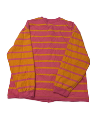 Free People - Oversized Pink and Orange Striped Cardigan - XL (Like-New)