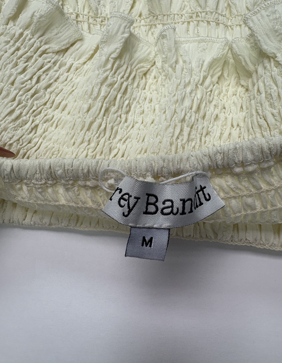 Grey Bandit - Ruched Backless Cream Top - M (Like New)