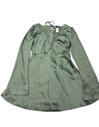 Lulu - Satin Bell Sleeve Mini Dress - M (Like-New)
