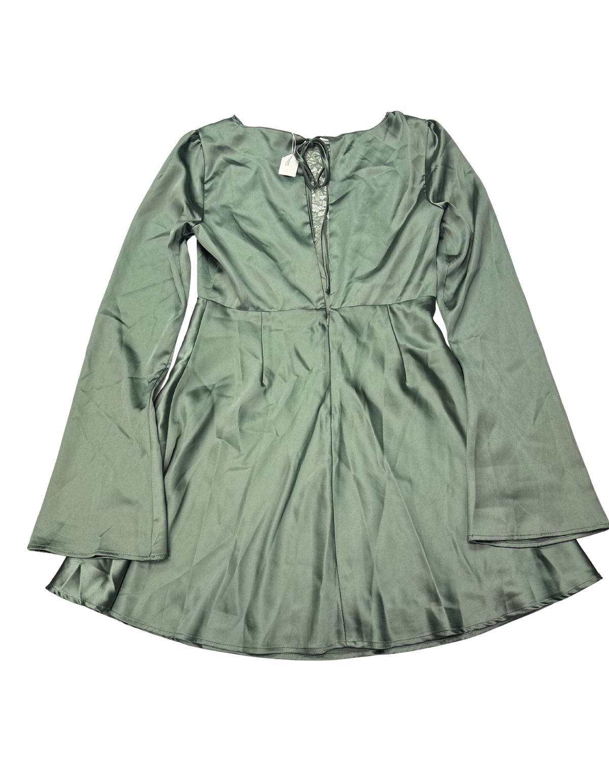 Lulu - Satin Bell Sleeve Mini Dress - M (Like-New)
