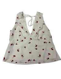 Abercrombie & Fitch - Satin Sleeveless Cherry Top - M (Like New)