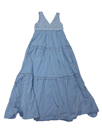 Indikah - Joycelin V-Neck Eyelet Maxi Dress Blue - LG (Like-New)