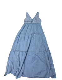Indikah - Joycelin V-Neck Eyelet Maxi Dress Blue - LG (Like-New)