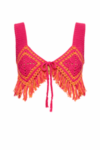 Camila Coelho - Mira Hand Crochet Fringe Top - S (Like-New)