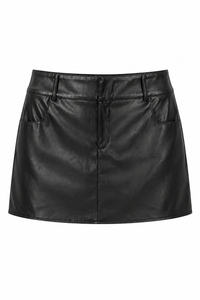 Sanctuary - Faux Leather Black Mini Skort - Size 10 (Like New)
