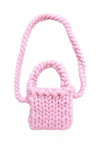 HOPE MACAULAY - Pink Colossal Knit Crossbody Bag (Gently Used)