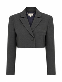 Camila Coelho - Ludlow Cropped Blazer - Gray Charcoal - Size S (Like New)