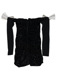 Majorelle- Black "Julia" Velvet Rhinestone Mini Dress