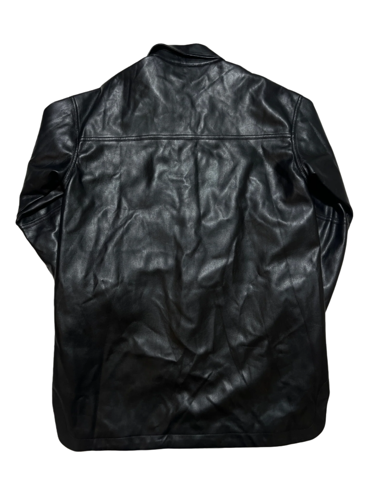 Apparis- Black Vegan Leather Button Up Jacket