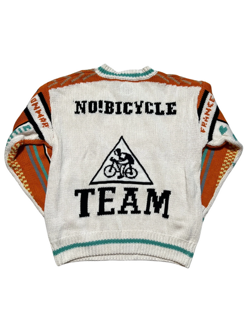 No!- White Knit "Tour De France" Pullover