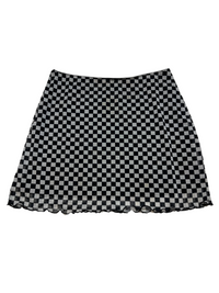 Mesh Checkered Mini Skirt