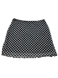 Mesh Checkered Mini Skirt