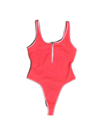 Alo Supernova Bodysuit Fluorescent Pink Coral/White - NEW WITH TAGS