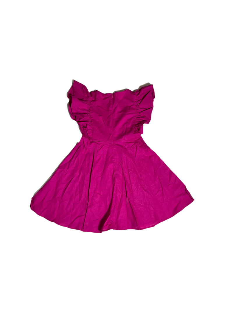 AMALIE THE LABEL Frill Sleeve Baby Doll Dress in Wild Berry NEW WITH