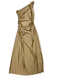 Delfie Collective- Gold "Delfine" One Shoulder Maxi Dress