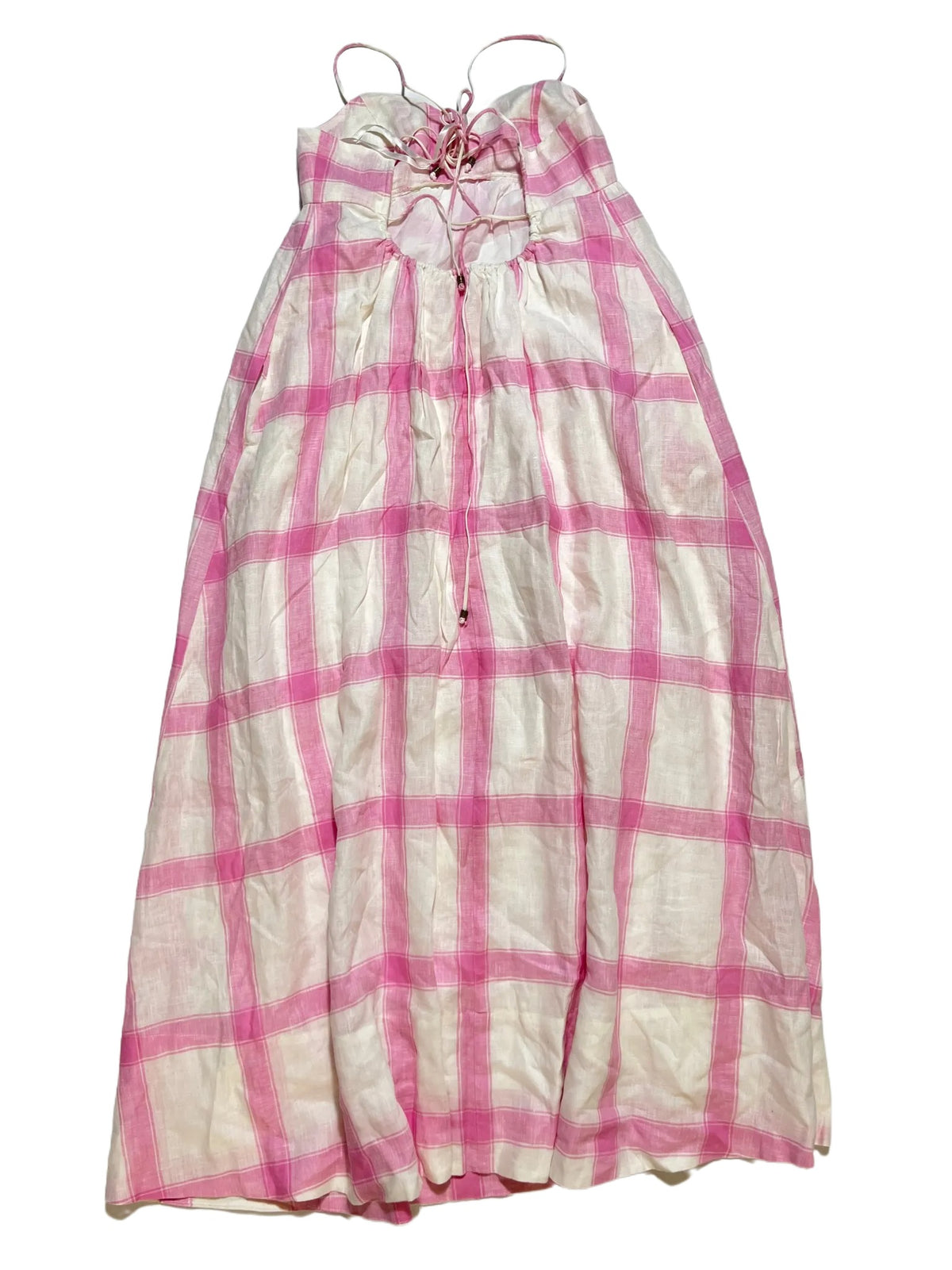 Maeve- Pink Checkered Maxi Dress