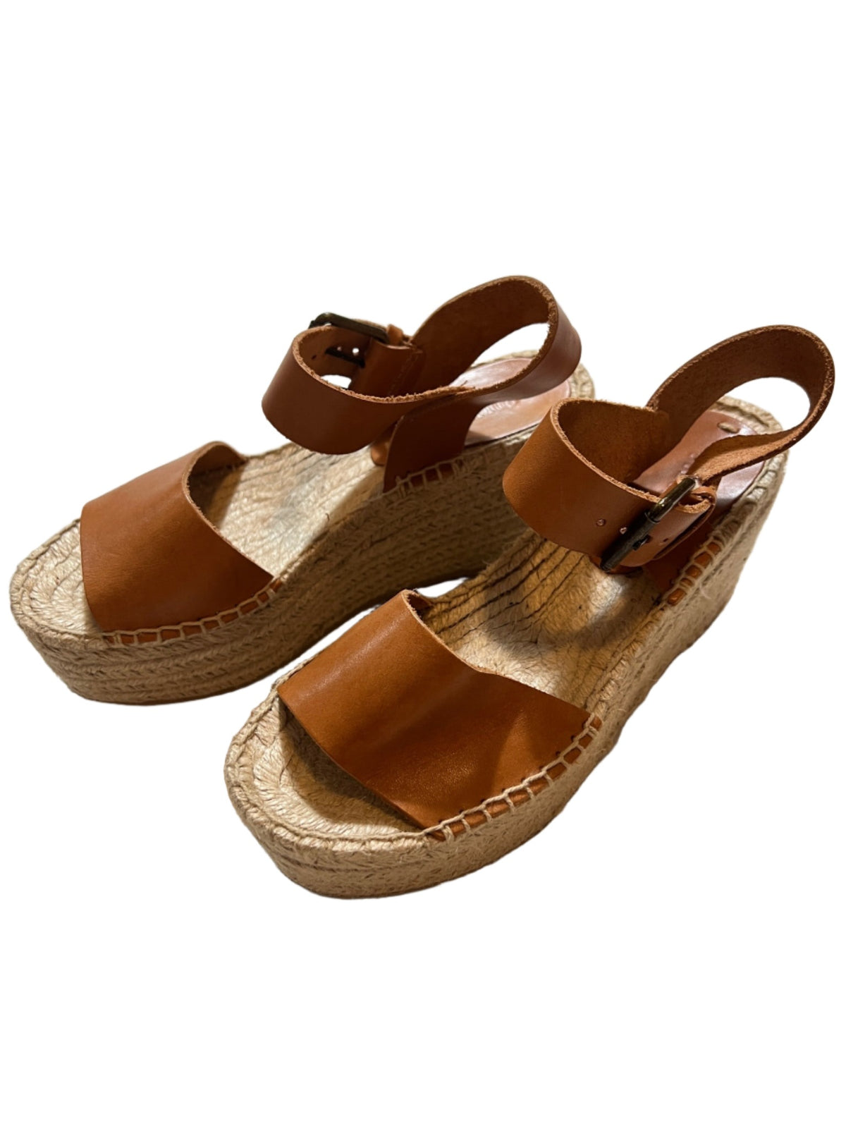 Soludos- Tan Ratan Platform Sandals