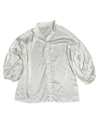 Rumours- White Puff Sleeve Button Up