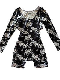 Frankie's Bikinis Black Floral Onesie