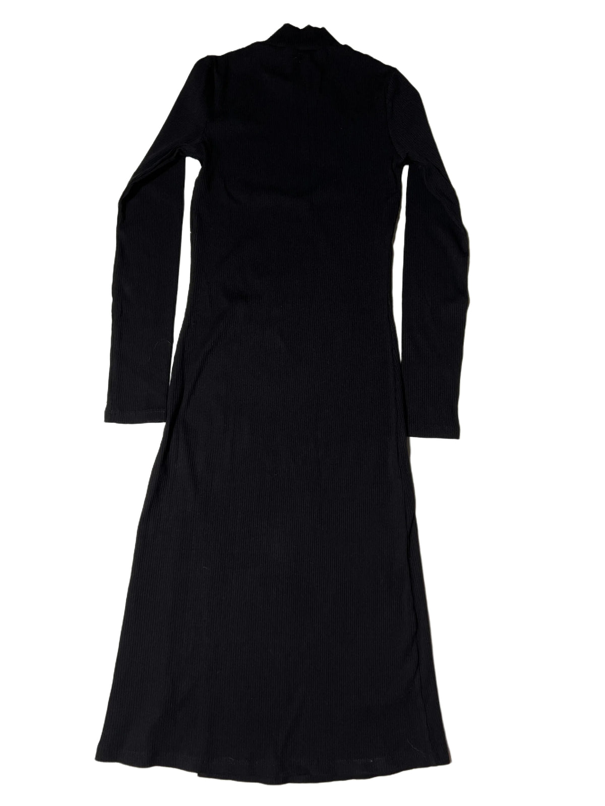 Billie- Black Ribbed Long Sleeve Maxi Dress NEW WITH TAGS
