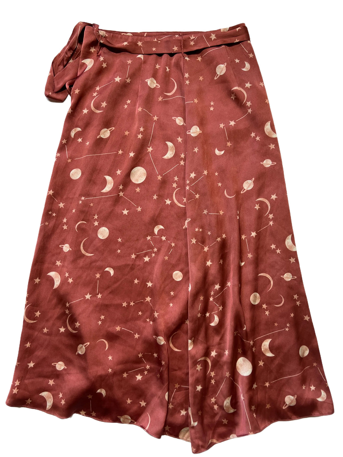 Lovers+Friends- Pink Silk Galaxy Wrap Skirt