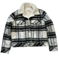 Bella Dahl- Black Plaid Sherpa Lined Jacket