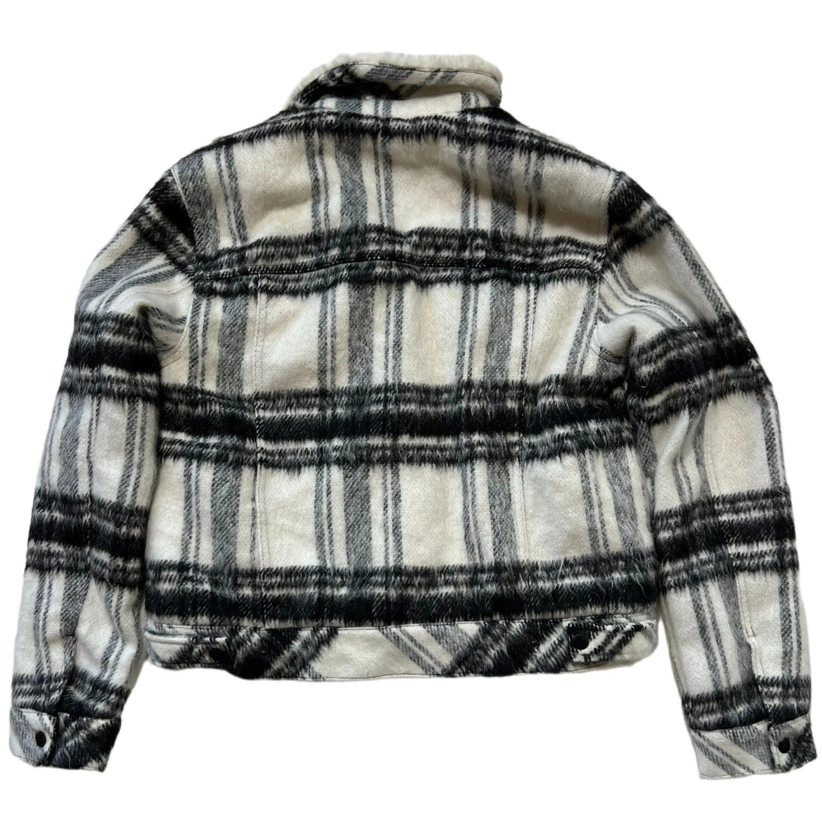 Bella Dahl- Black Plaid Sherpa Lined Jacket