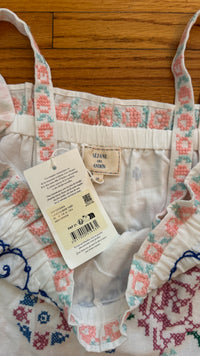 Sézane - Matching Set in Camelia Rose Vert - Luziana Top and Matilio Shorts - Size M (New With Tags)