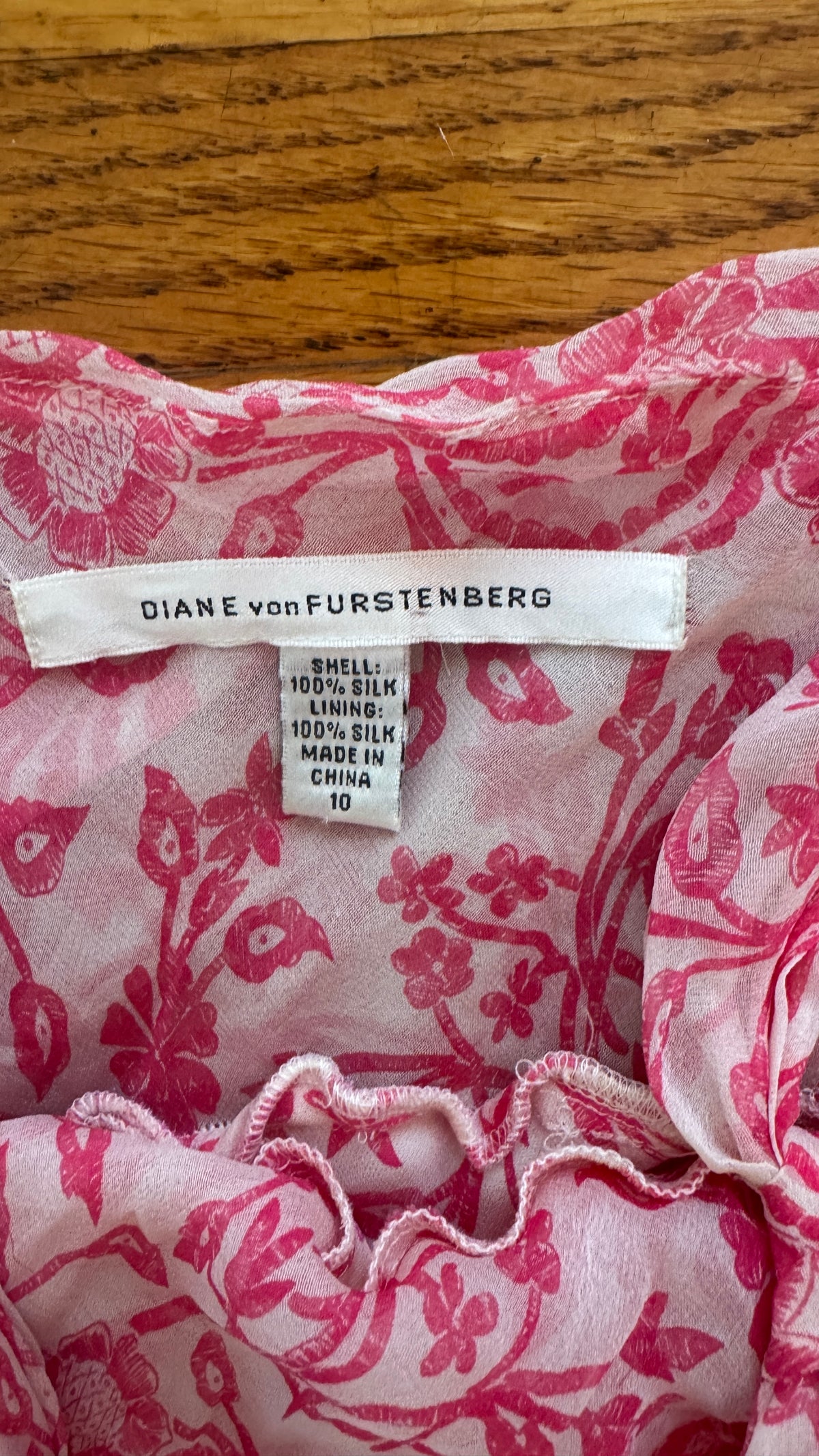 DIANE von FURSTENBERG - Pink Asymetrical Maxi Dress - Size 10 (Like New)