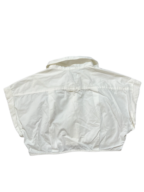 L'Academie- White "Bryn" Crop Button Up