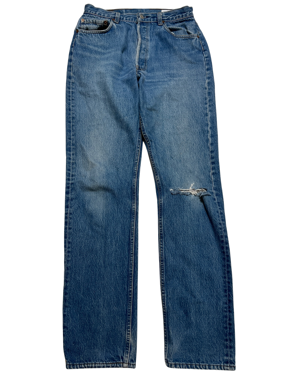 Levis- Dark Wash Distressed Jeans