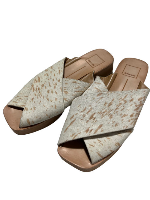 Dolce Vita- Tan Cow Print Sandals