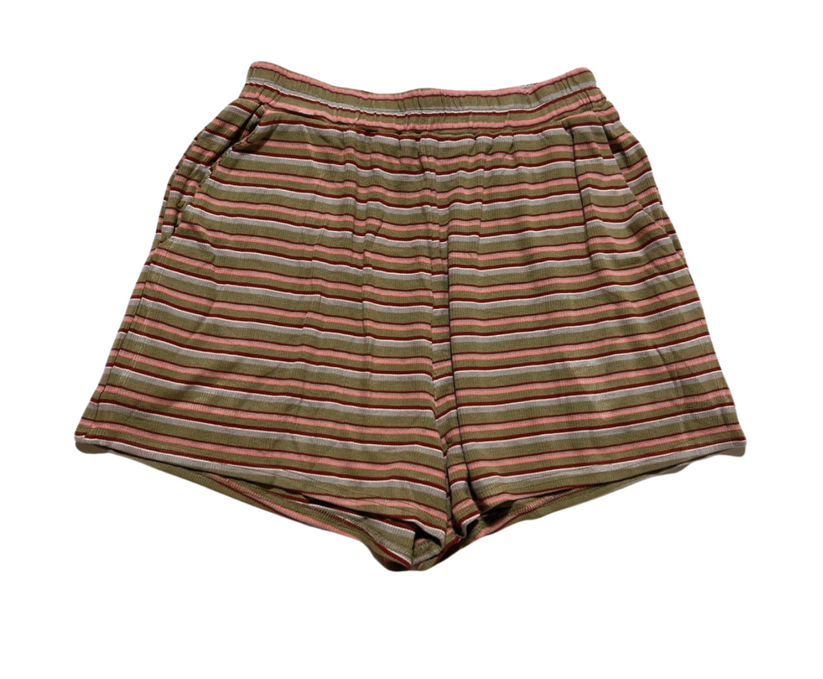 Grey Bandit- Green Striped Lounge Shorts