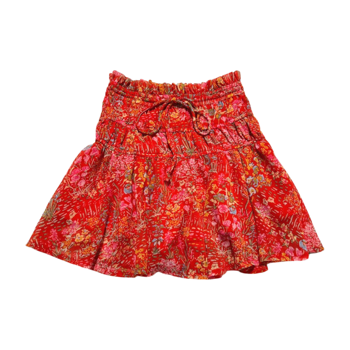 Sky To Moon- Red Floral Mini Skirt