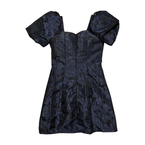 Lulus- Blue Floral Puff Sleeve Mini Dress