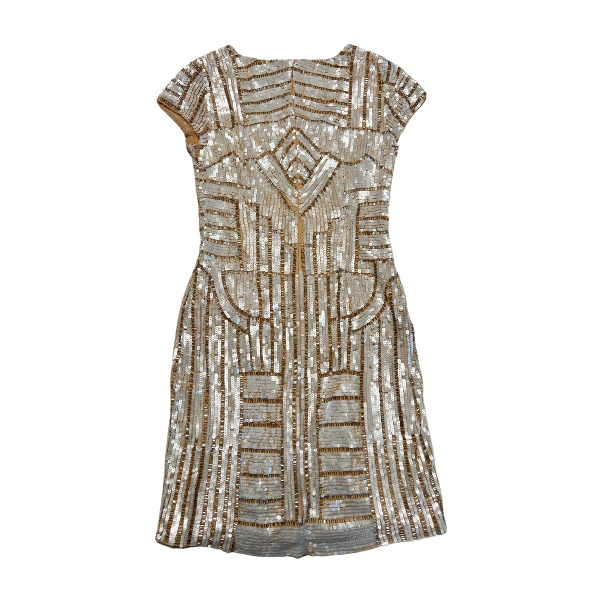 Adrianna Papell- Gold Sequin Mini Dress