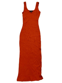 Lulus- Orange Ribbed Maxi Dress