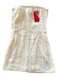Beginning Boutique - "Arbor White" Linen Strapless Mini- NEW WITH TAGS