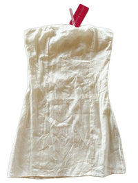 Beginning Boutique - "Arbor White" Linen Strapless Mini- NEW WITH TAGS