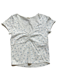 John Galt- White Floral Short Sleeve