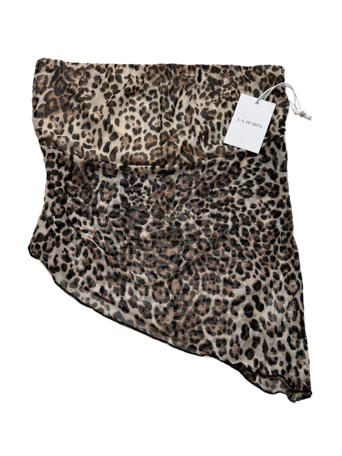 L.A Hearts- Brown Cheetah Mesh Crop Top