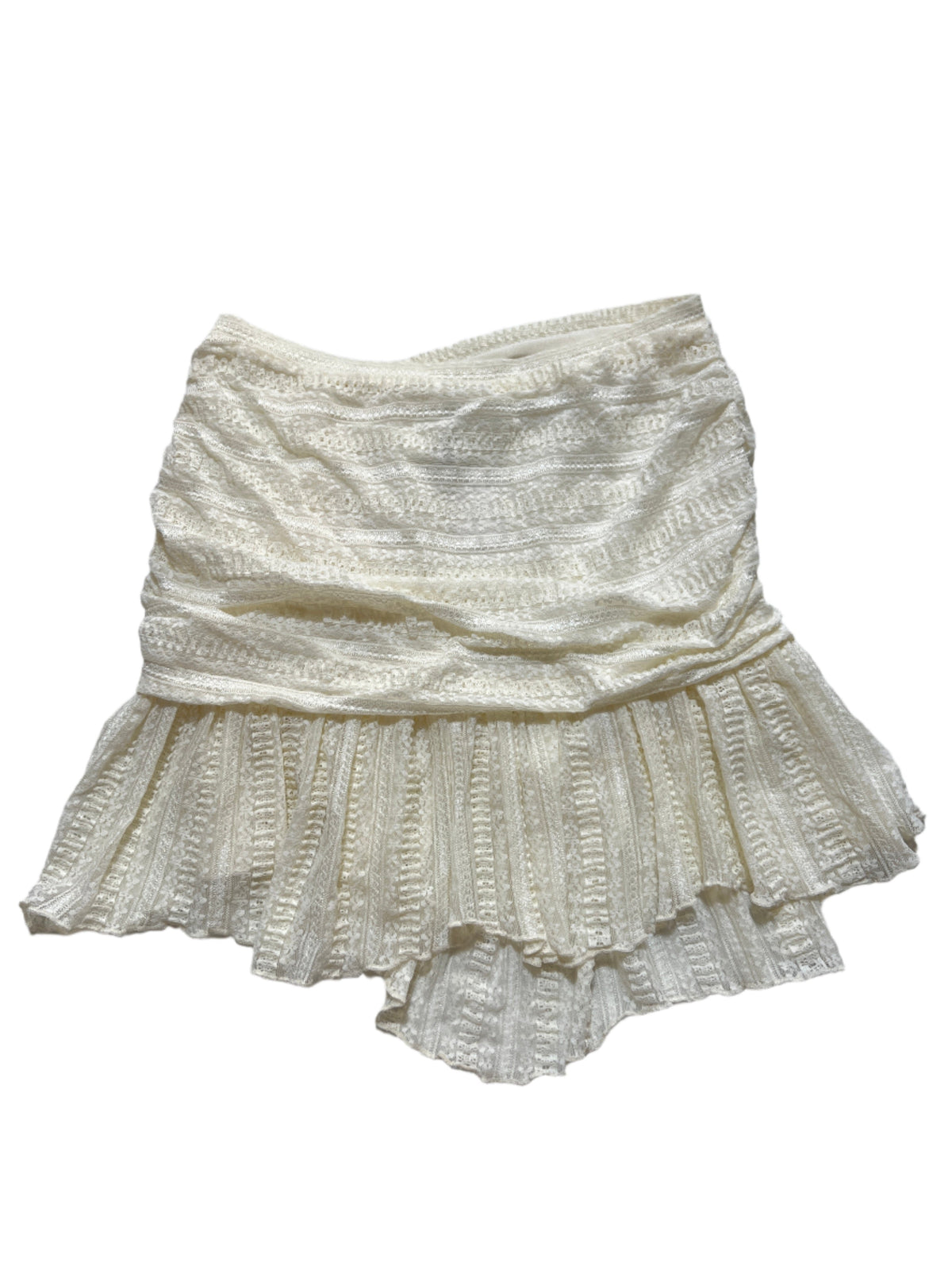 Bydee- Cream Lace Mini Skirt