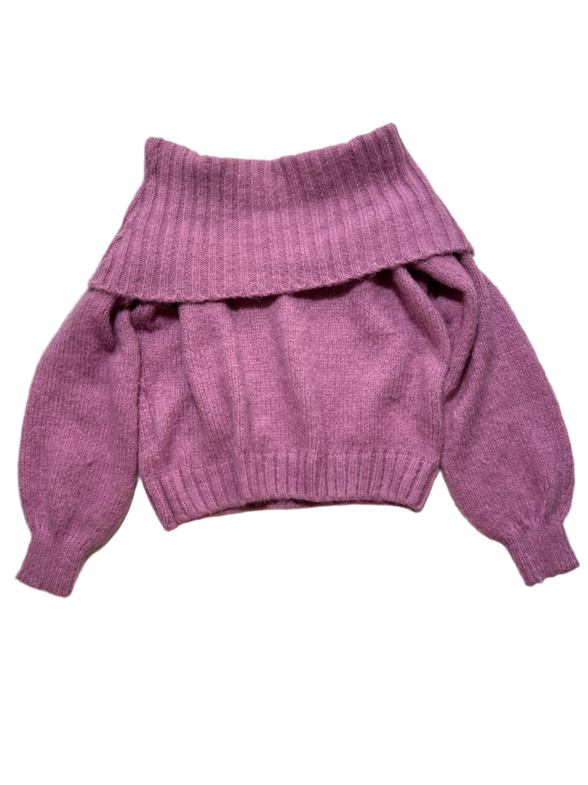 HYFVE- Purple Knit Off Shoulder Chunky Sweater