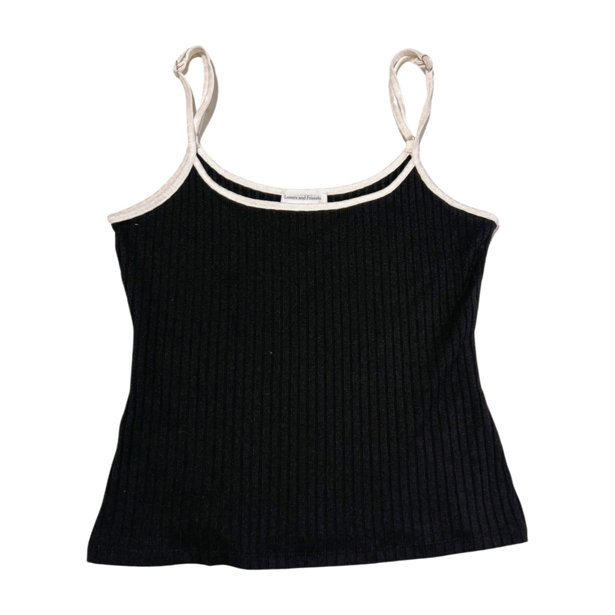 Lovers and Friends- Black Ribbed Tank Top